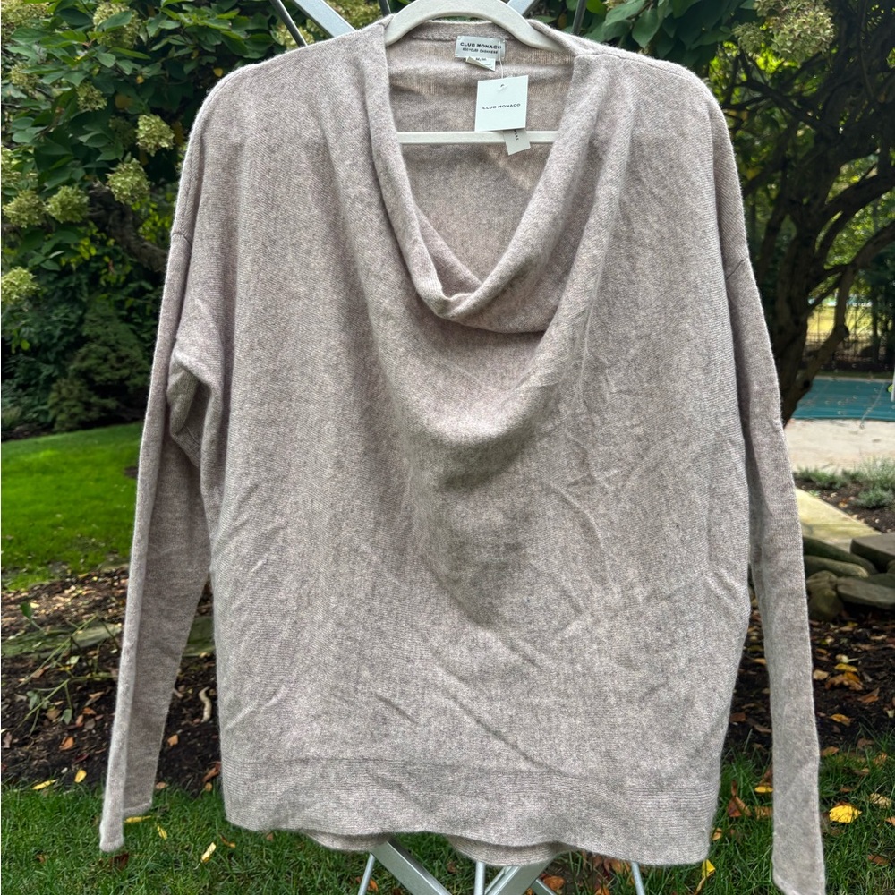 Club Monaco 100% Cashmere Sweater in Stone | 65% off original | Fall